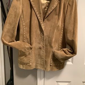 Detailed Cruze, Suede Leather Jacket,  Tan colour, Size M